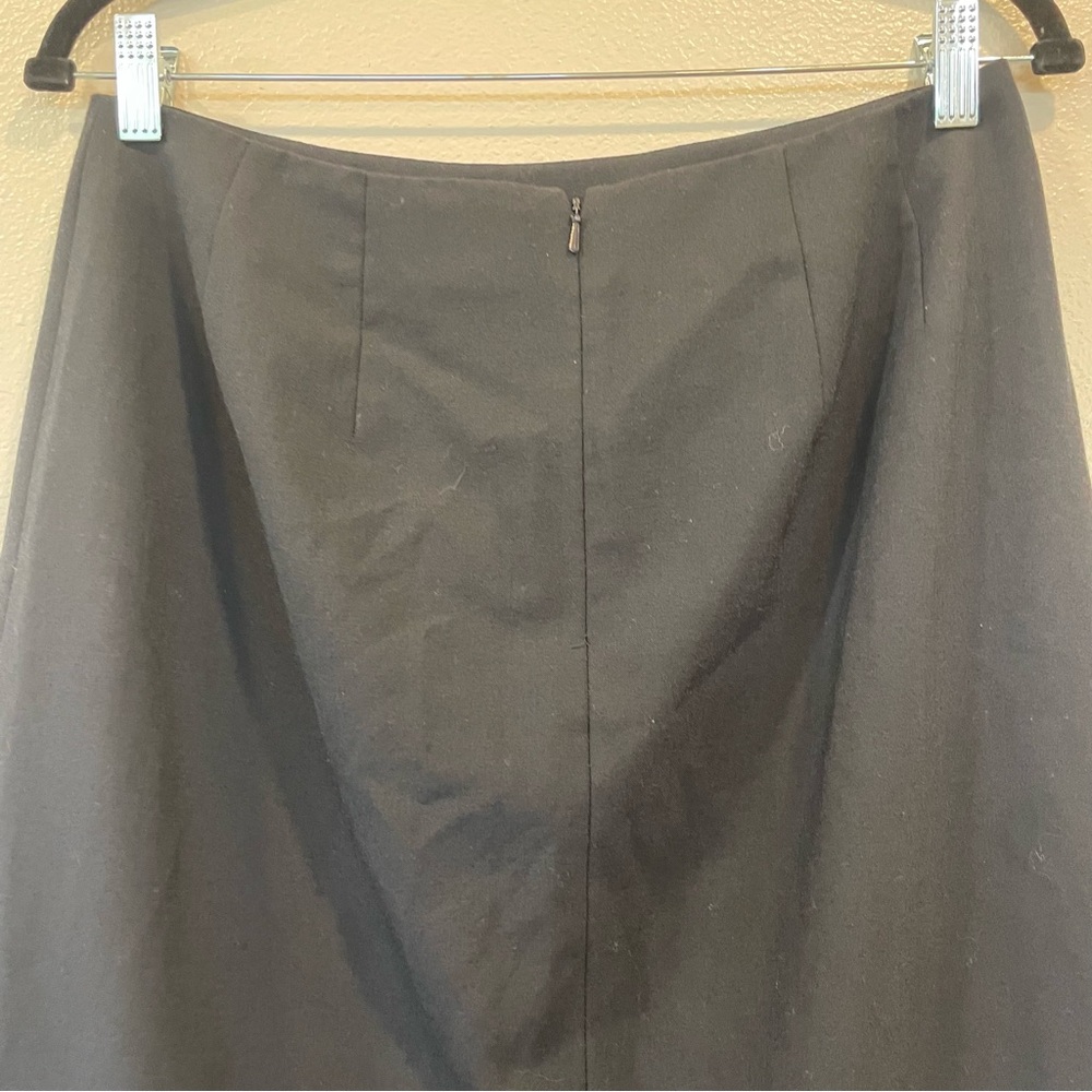 Eddie Bauer Navy Blue Midi Skirt Front Slit Stretch Y2K Womens Size 10 - Picture 5 of 10